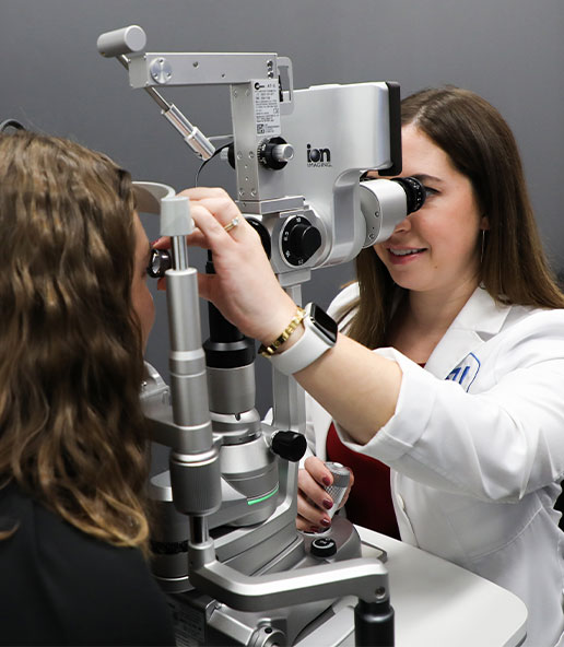 Female Doctor doing eye examination
